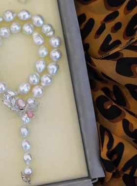 项链日本纯银欧美异形贝母