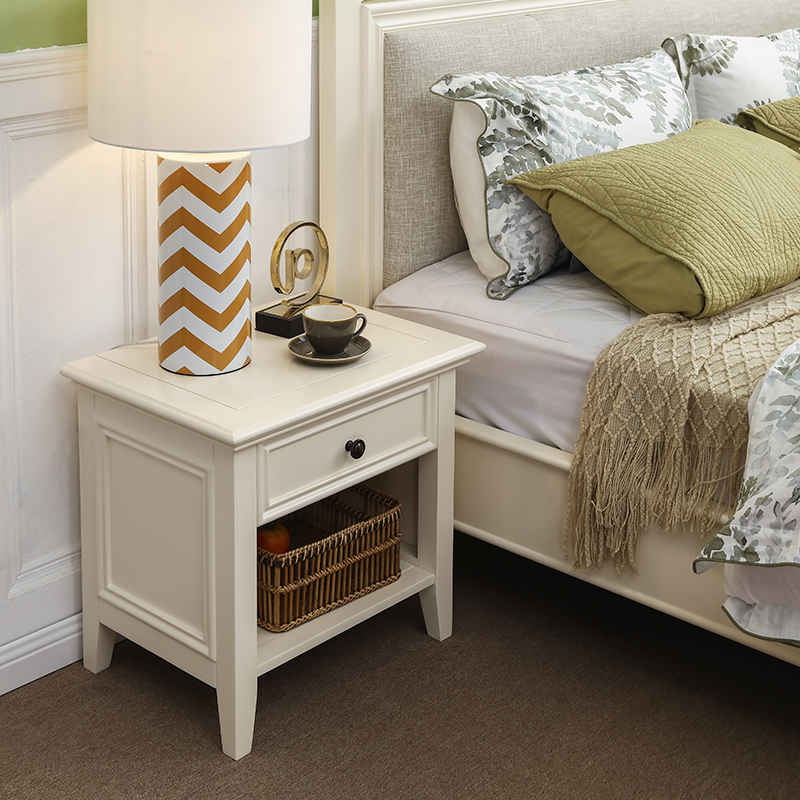 慕盛家具实木美式床头柜收纳简约