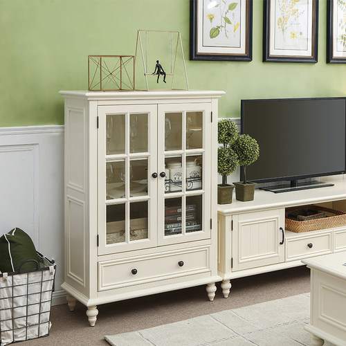 慕盛家具美式实木酒柜储物双门