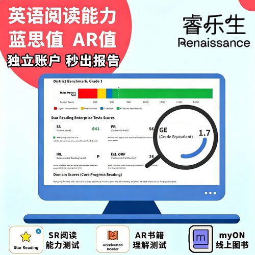 英语阅读能力star单次测试AR值