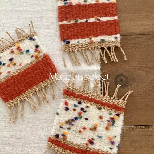 Ano羊毛线手工编织杯垫