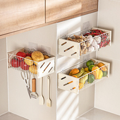 摩登主妇葱姜蒜收纳盒生姜大蒜调料厨房收纳神器免打孔壁挂置物架