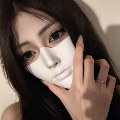 半脸面具完美脸型仿生cosplay万圣节赛博朋克机械科技感fakeface