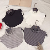 抖音内搭神器韩版 纯棉条纹高领假领子女百搭学生假领保暖围脖秋冬