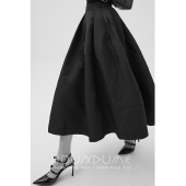 Foundume 优雅复古赫本风提花蓬蓬伞裙女高腰显瘦半身裙 强肌理感