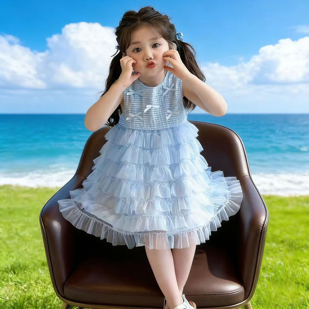 女童连衣裙夏季新款儿童甜美裙子生日礼服裙小女孩时尚夏装公主裙