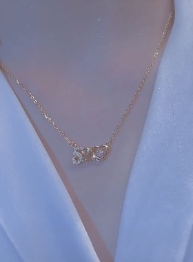 2022年新款520项链女钛钢轻奢小众设计感跳动的心情人节生日礼物