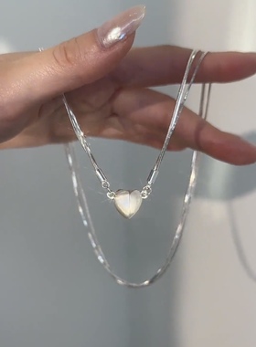 磁铁爱心项链女小众轻奢设计感