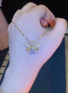 韩版一鹿有你钛钢项链不掉色时尚