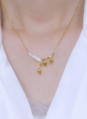 玲兰花项链女不掉色想