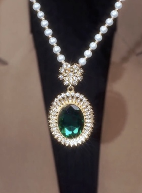 绿野仙踪珍珠长款毛衣链项链女