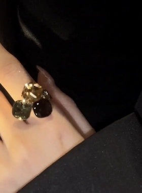 春夏几何方块戒指女潮