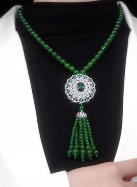 秋冬款绿如意毛衣链吊坠卫衣链