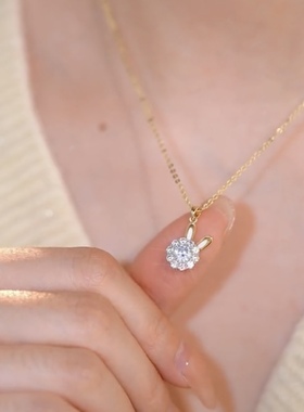 旋转小兔子项链女小众设计