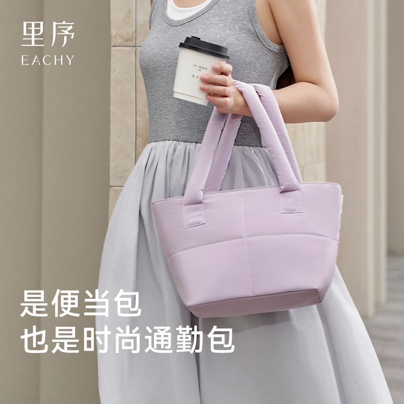 里序饭盒袋便当包保温袋高颜值手提袋子加厚铝箔带饭包上班族学生