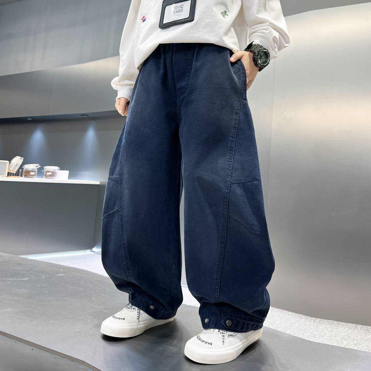 专柜品牌男童秋装纯棉裤子大儿童装休闲裤春秋款2026新款秋季弯刀