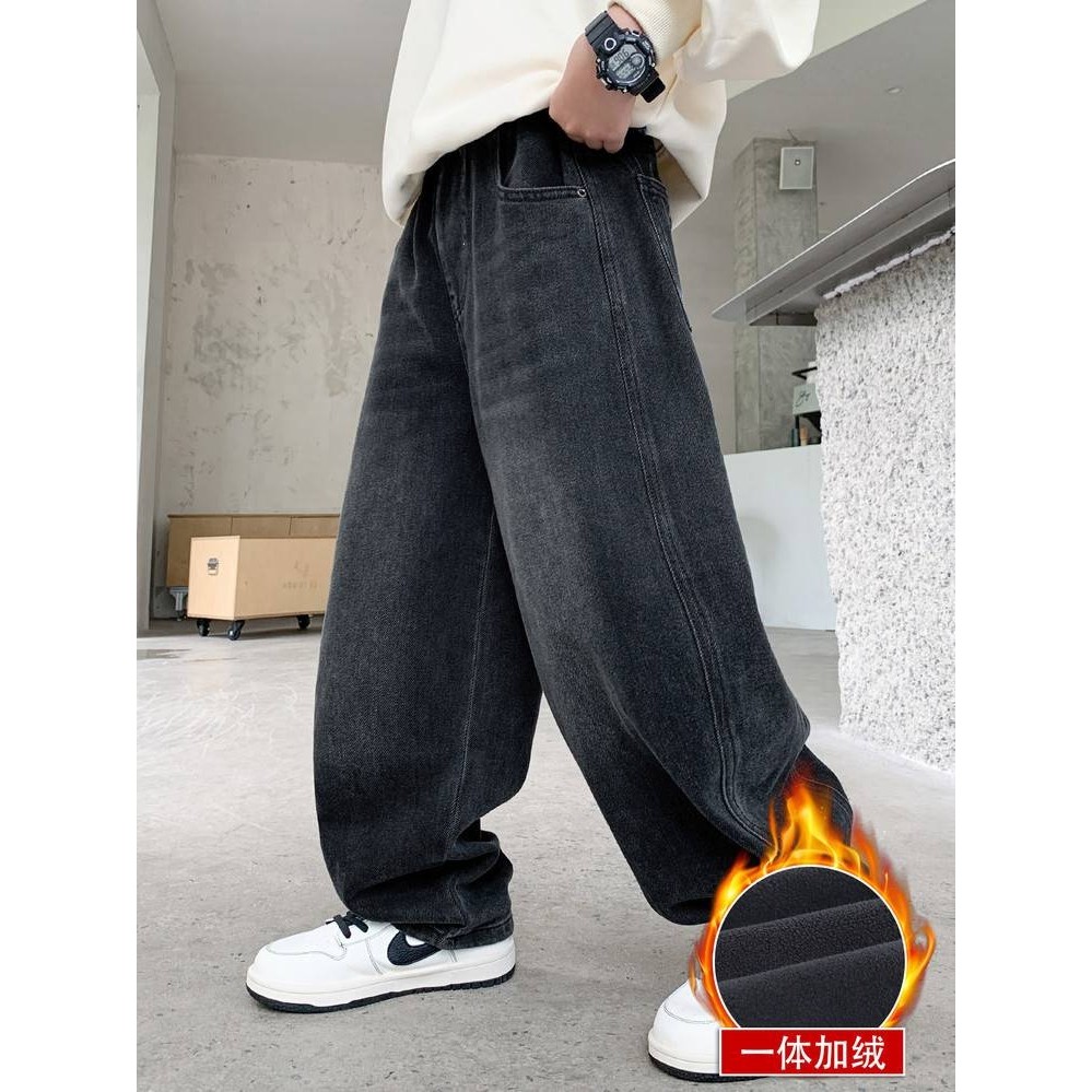 专柜品牌男童牛仔裤冬款中大童男孩加绒裤子童装新款儿童保暖宽松,童装/婴儿装/亲子装,儿童牛仔裤,淘宝优惠券,粉丝福利购,淘宝优惠卷