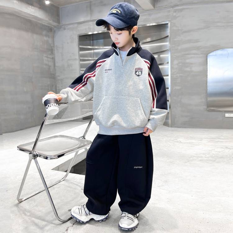 专柜品牌男童春秋款棒球服套装2026新款秋季中大儿童男孩秋装运动