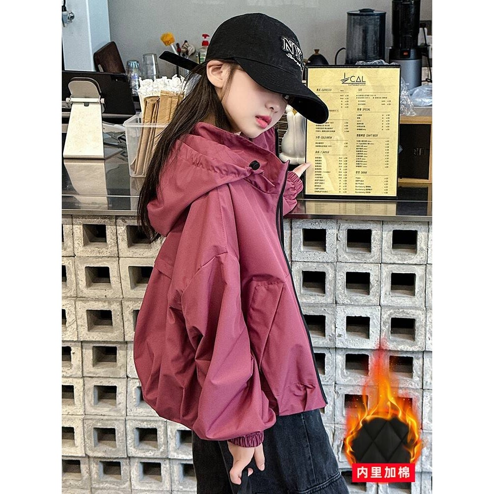专柜品牌女童外套秋冬2025新款洋气童装大女孩户外上衣儿童冲锋衣