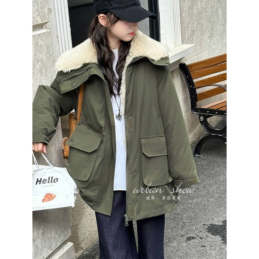 专柜品牌冬季中大童女童风衣外套中长款夹棉加厚秋冬时髦洋气儿童