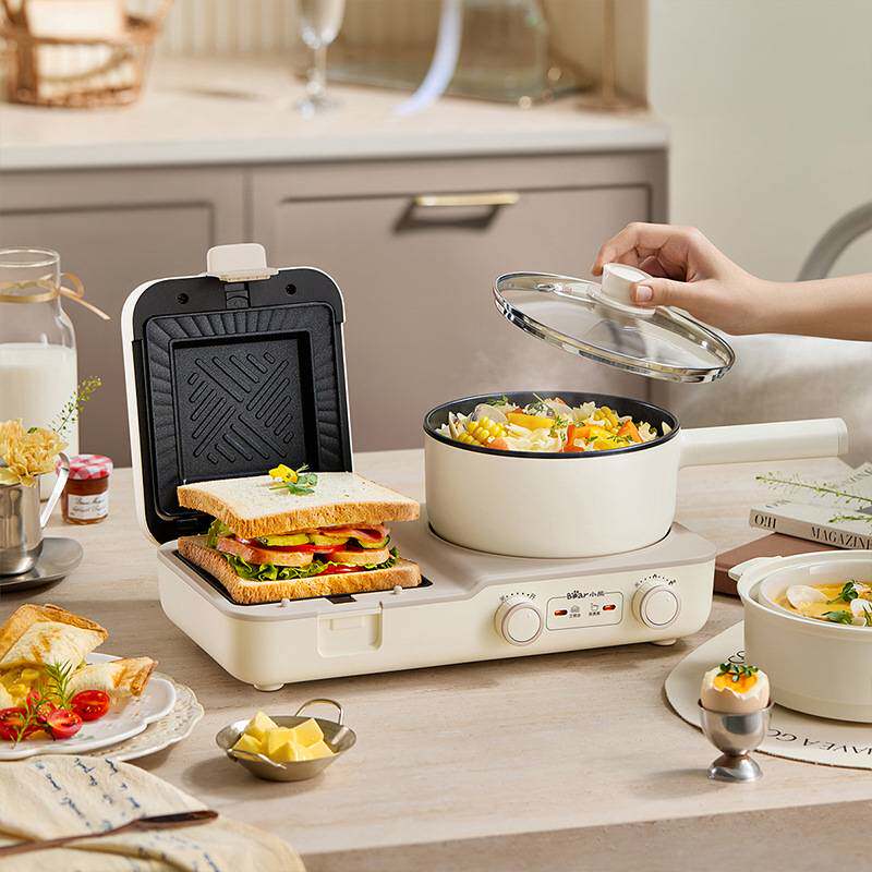 专柜品牌小熊热压三明治早餐机DSL-L01H1家用多功能烤面包机懒人
