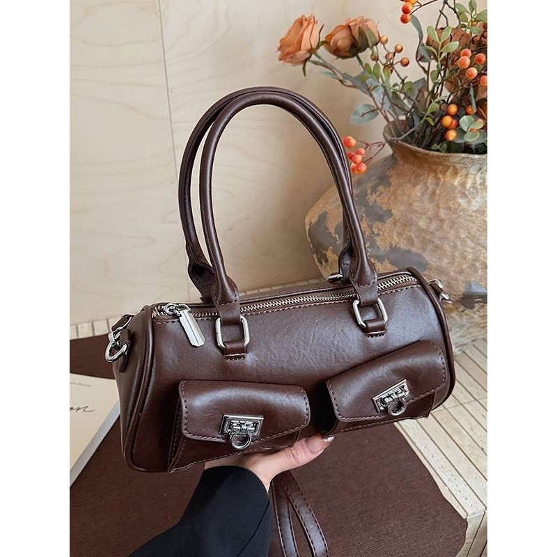 专柜品牌手提包秋冬质感复古PU油蜡皮枕头腋下包波士顿通勤休闲包,箱包皮具/热销女包/男包,腋下包,淘宝优惠券,粉丝福利购,淘宝优惠卷