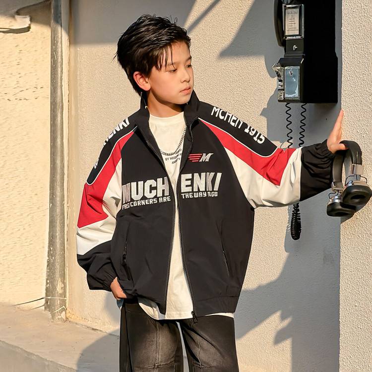 专柜品牌男童机车服外套春秋季2026新款儿童秋装棒球服中大童夹克