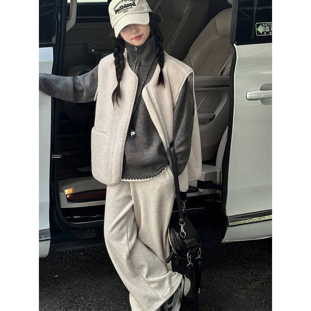 专柜品牌女童套装秋冬2025新款洋气时髦儿童装冬季加绒加厚毛衣马