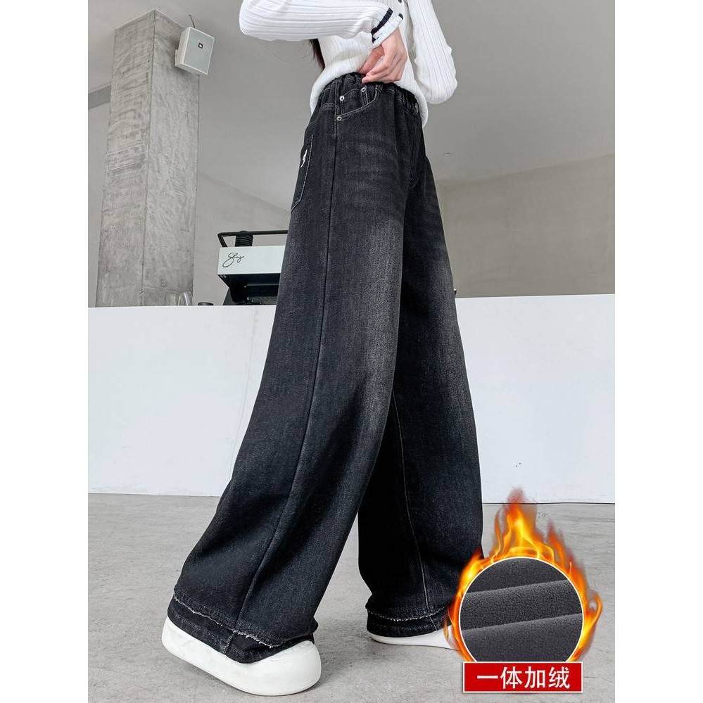 专柜品牌女童加绒牛仔裤2025冬季新款儿童直筒裤女孩中大童洋气保,童装/婴儿装/亲子装,儿童牛仔裤,淘宝优惠券,粉丝福利购,淘宝优惠卷