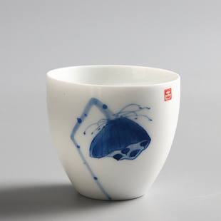 陶瓷品茗杯功夫茶具羊脂玉瓷单杯泡茶杯陶瓷 主人杯 德化白瓷茶杯