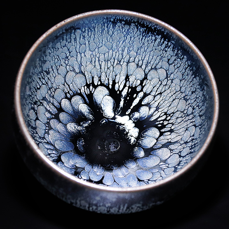 器物志蓝油滴杯天目无足钵茶盏