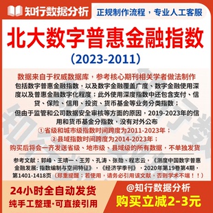 北大数字普惠金融指数2023-2011(省级、地市级、县域级)