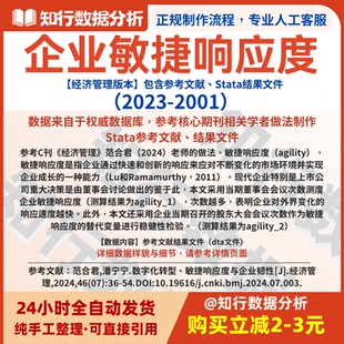 上市公司企业敏捷响应度数据2023-2001包含参考文献与结果文件