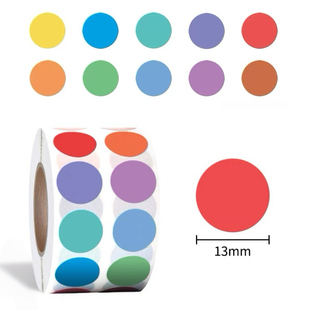 可手写护肤品精油瓶分装瓶瓶盖彩色圆点标签纸不干胶贴纸卷标13mm