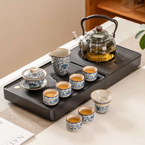 泥徒中式茶盘全自动茶具套装
