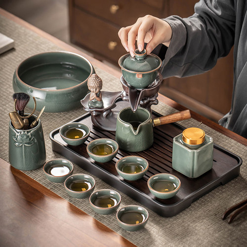 哥窑自动茶具高档家用