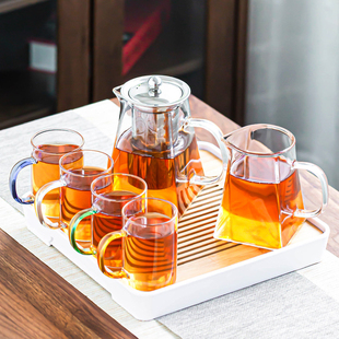 耐热玻璃功夫茶具家用会客泡茶器现代简约红茶壶透明茶杯子 日式