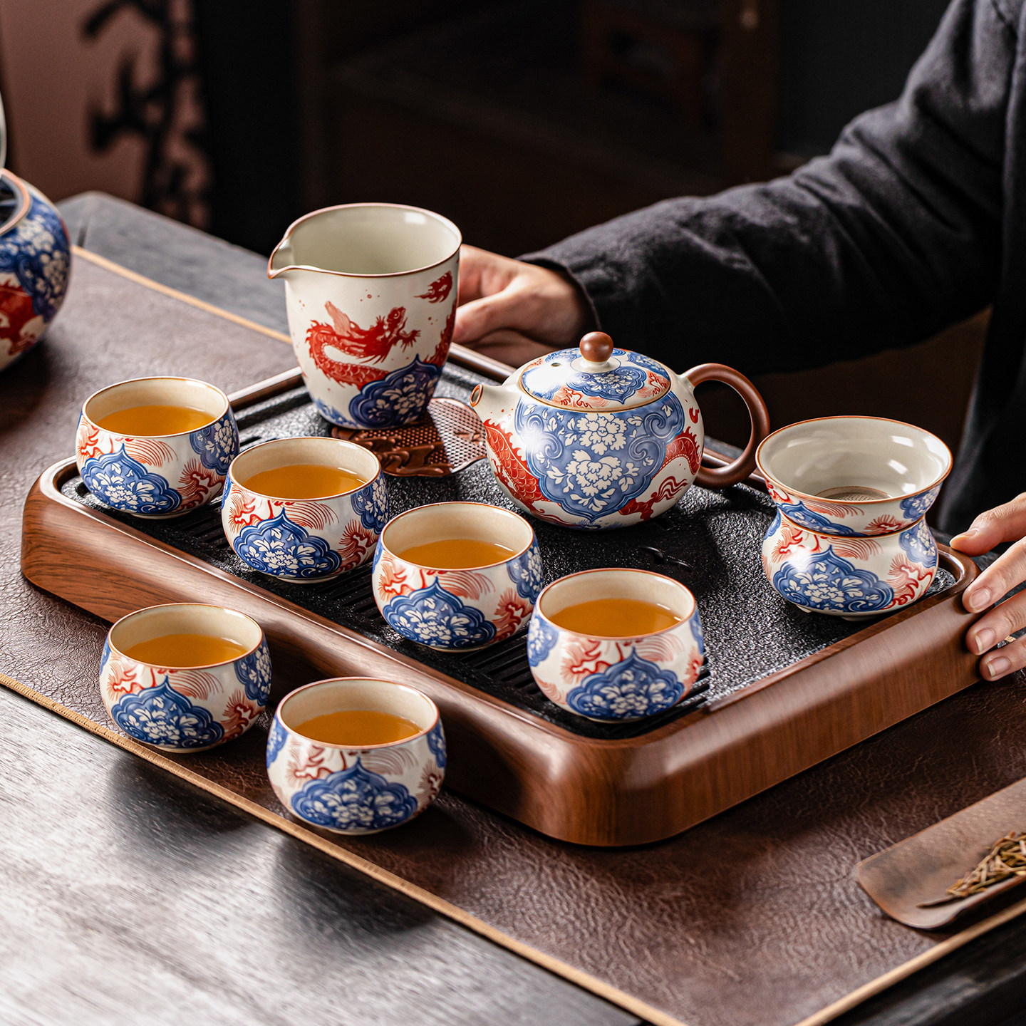 汝窑功夫茶具套装办公室家用喝茶杯陶瓷泡茶壶轻奢高档全套泡茶器,餐饮具,功夫茶具,淘宝优惠券,粉丝福利购,淘宝优惠卷