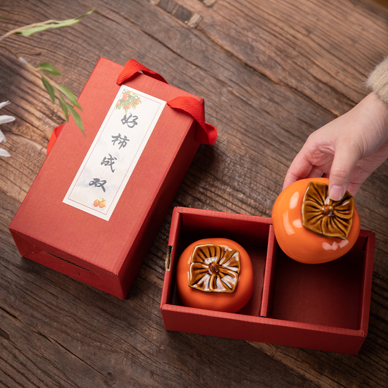 柿柿如意高档茶叶罐包装盒