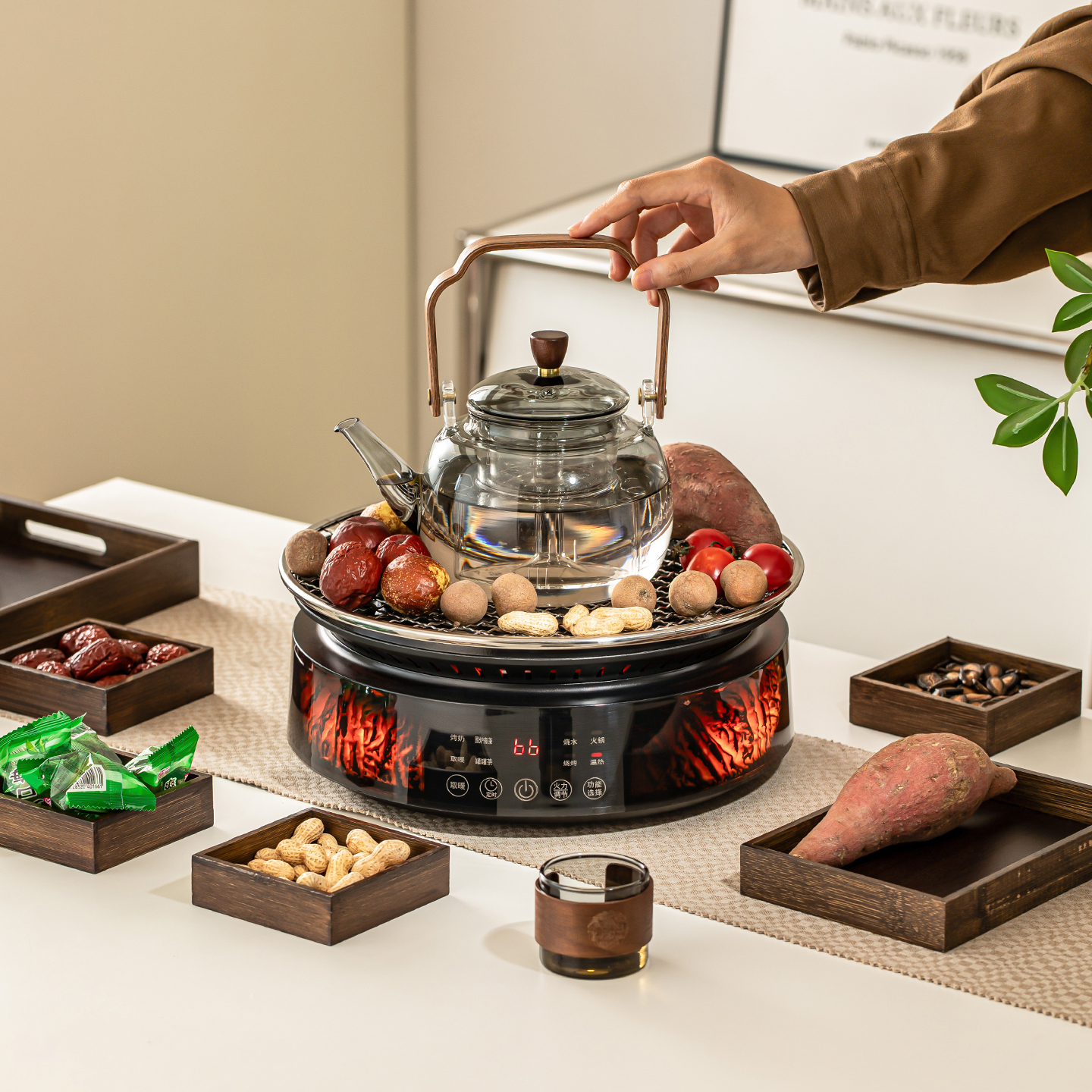 围炉煮茶烤火炉玻璃蒸煮烧水壶
