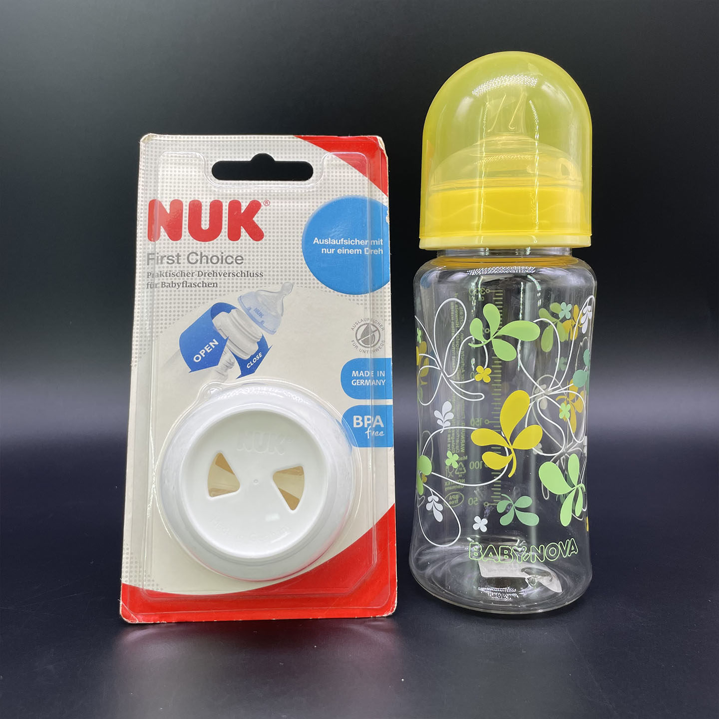 德国进口NUK奶瓶奶嘴防漏盖密封盖 可旋转防漏闭合 出外便携喂奶