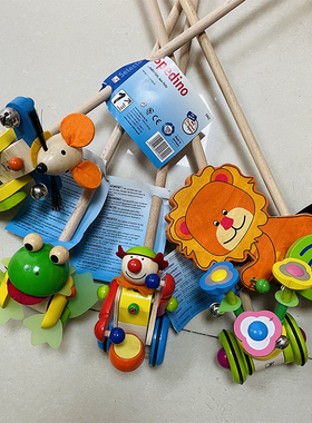 德国制造selecta天然木质无毒无害环保水性漆婴儿学步手推玩具车