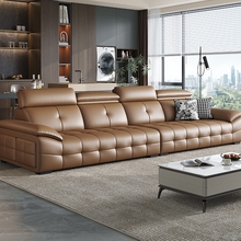 帝乐曼真皮沙发客厅家用劳伦斯新款棕色广东佛山2025沙发政府补贴