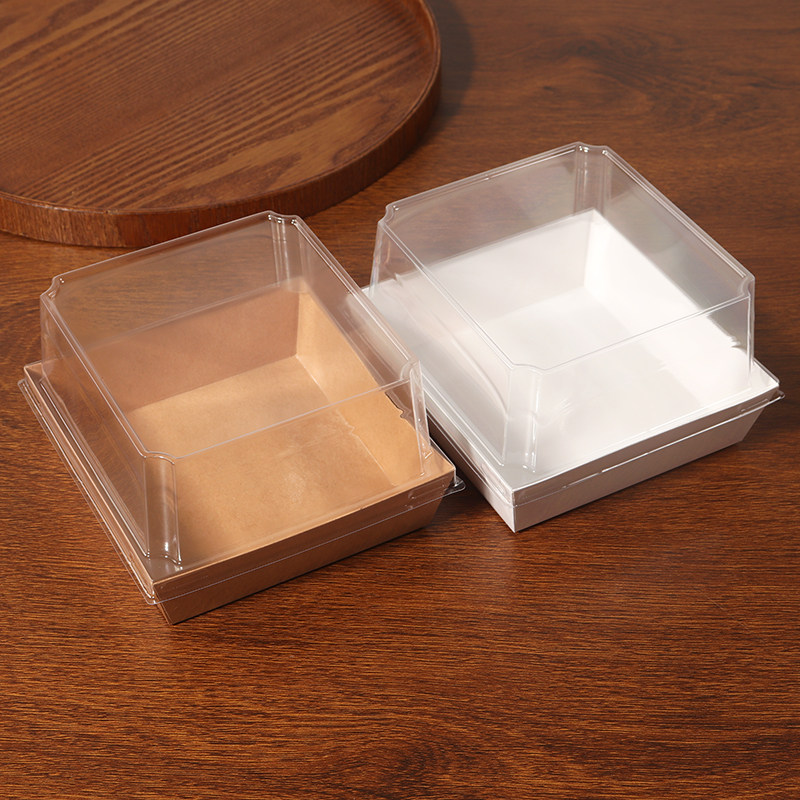 透明加高三明治蛋糕卷包装盒带盖点心汉堡热狗肉松小贝烘焙盒子