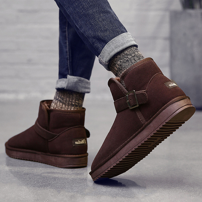 SNOW BOOTS MENS WINTER VELVET WARM THICKENED WATERPROOF 45 LEATHER BREAD SHOES 46 PLUS SIZE 47 ANTI-SKI COTTON SHOES