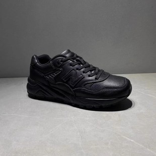 减震软底百搭跑步鞋 出口尾货秋冬头层牛皮运动休闲男鞋 N580慢跑鞋