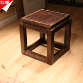 烧桐实木矮凳子中式 小方坐凳换鞋 凳客厅沙发边凳复古小板凳餐边凳