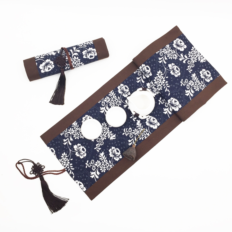 棉麻茶席中式桌旗禅意茶几布桌垫