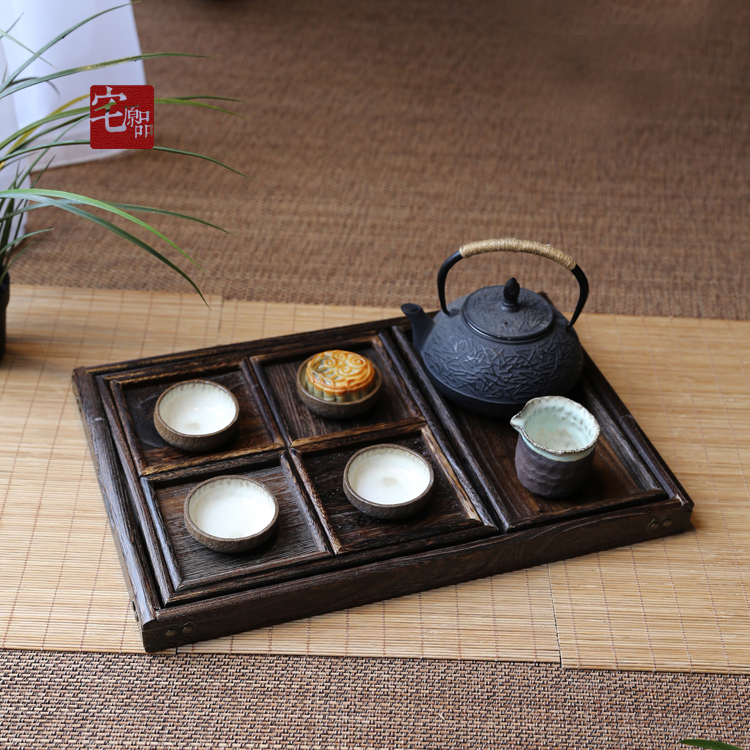 创意实木盘多功能七件套实木日式