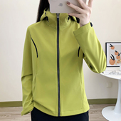 2026新款 春秋防风徒步登山运动休闲外套 户外软壳冲锋衣女单层薄款